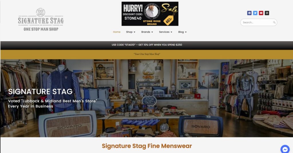 Website Development for Signature Stag Menswear